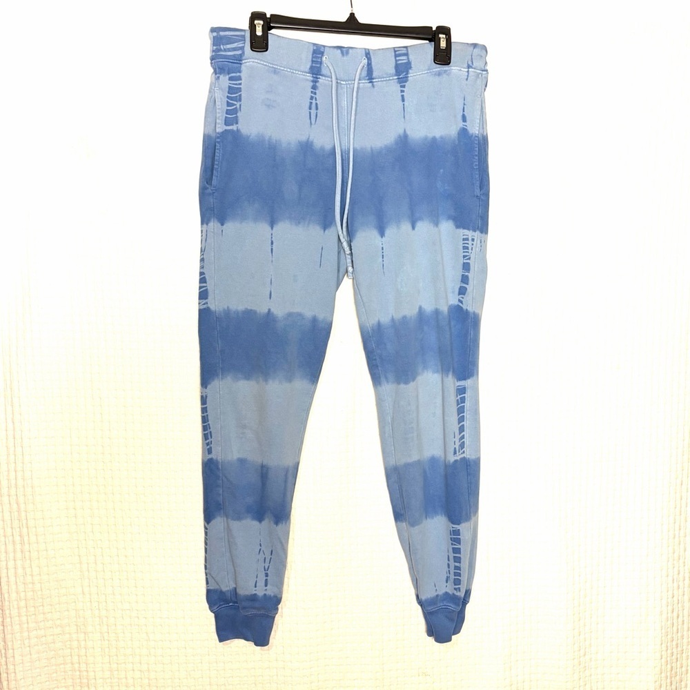 Roller Rabbit Monkey Sweatpants Jog tie dye Blue 100% cotton Size XS TINY HOLE